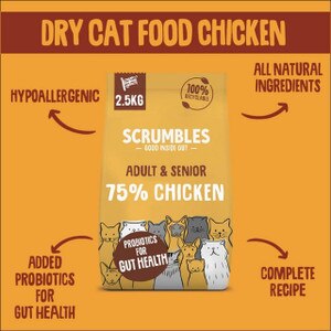 Scrumbles Adult Chicken Dry Cat Food - 2.5kg key features